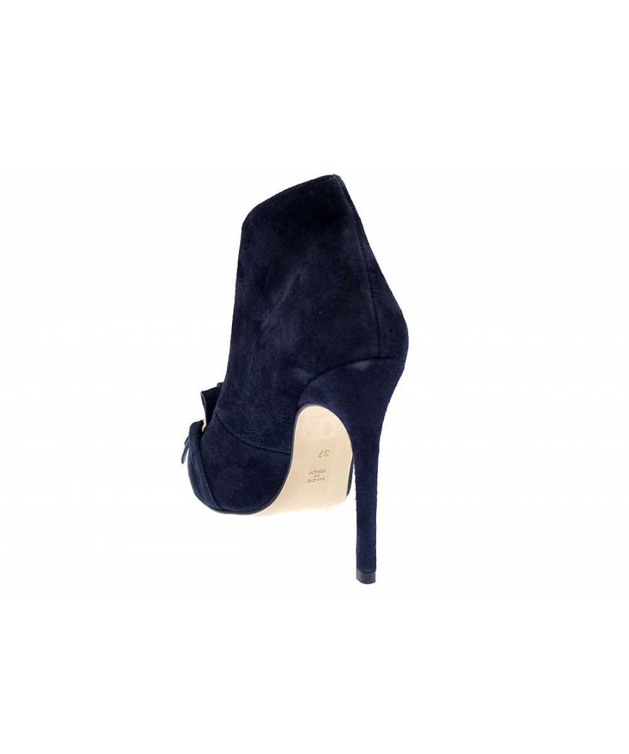 Osmose Feminite & Tendance En Bottine A Talon Frangee Daim Bleu Osmose Shoes Online