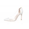 Osmose Nouvel Escarpin Cuir Blanc & Plexiglas, Transparence Et Tendance. New