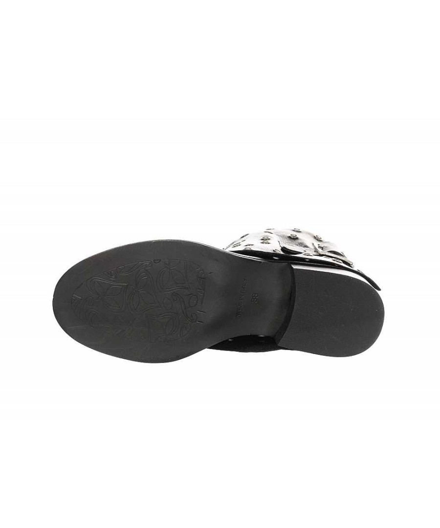 Osmose Saison 2020 : Bottine En Cuir Noir A Rivet, Osmose Shoes Paris. Clearance