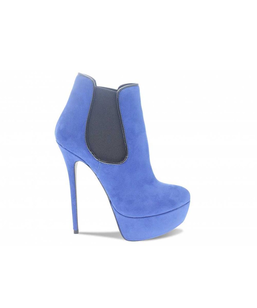 Osmose Couleur In & Rock En Osmose Shoes: Bottine Daim Bleu Elastique & Talon Best