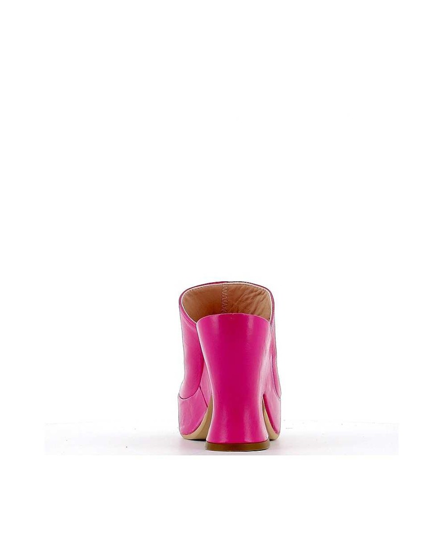 Osmose Mule Sabot Cuir Fuxia New