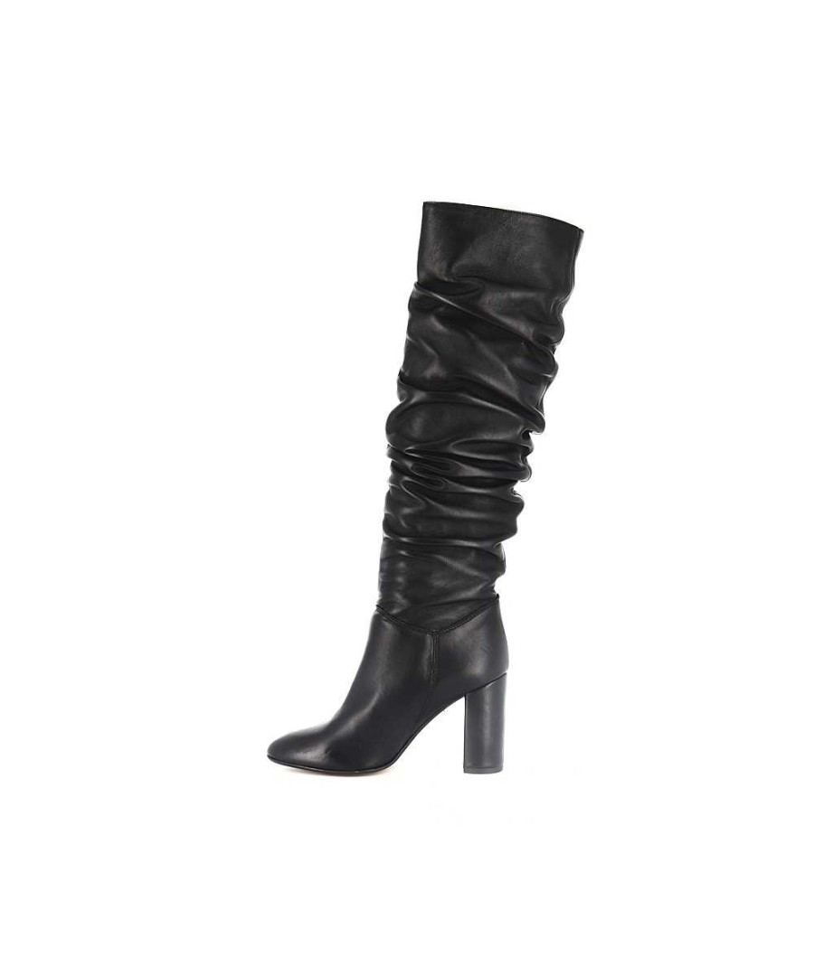 Osmose Botte Sarah Plissee Cuir Noir Online