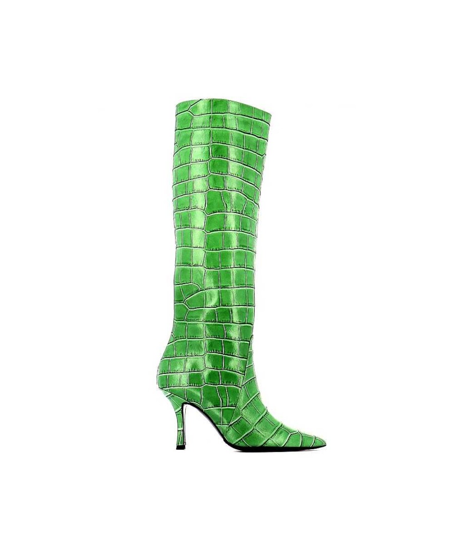 Osmose Botte Sunny Cuir Vert Effet Croco Clearance