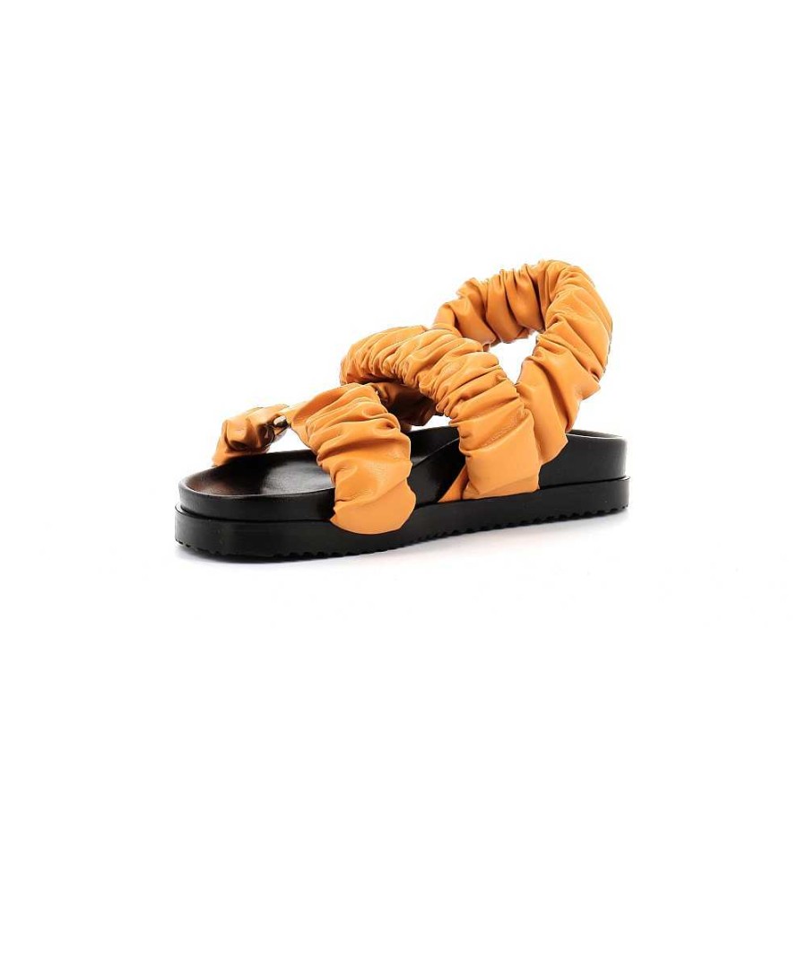 Osmose Sandale Osmose Faconnee En Italie Dans Un Epais Cuir Matelasse Orange. Online