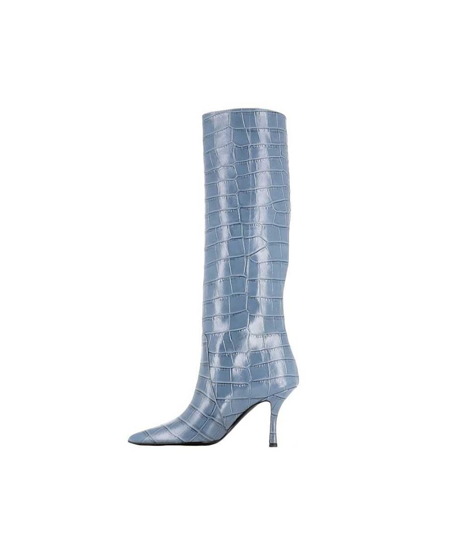 Osmose Botte Sunny Cuir Bleu Denim Effet Croco Online