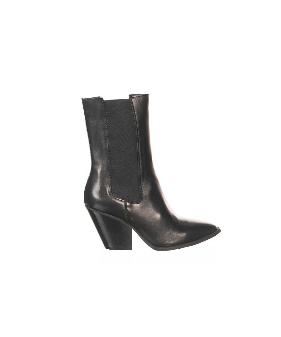 Osmose Bottine Tiag Cuir Lisse Noir A Elastique Et Bout Pointu, Osmose Shoes. Online