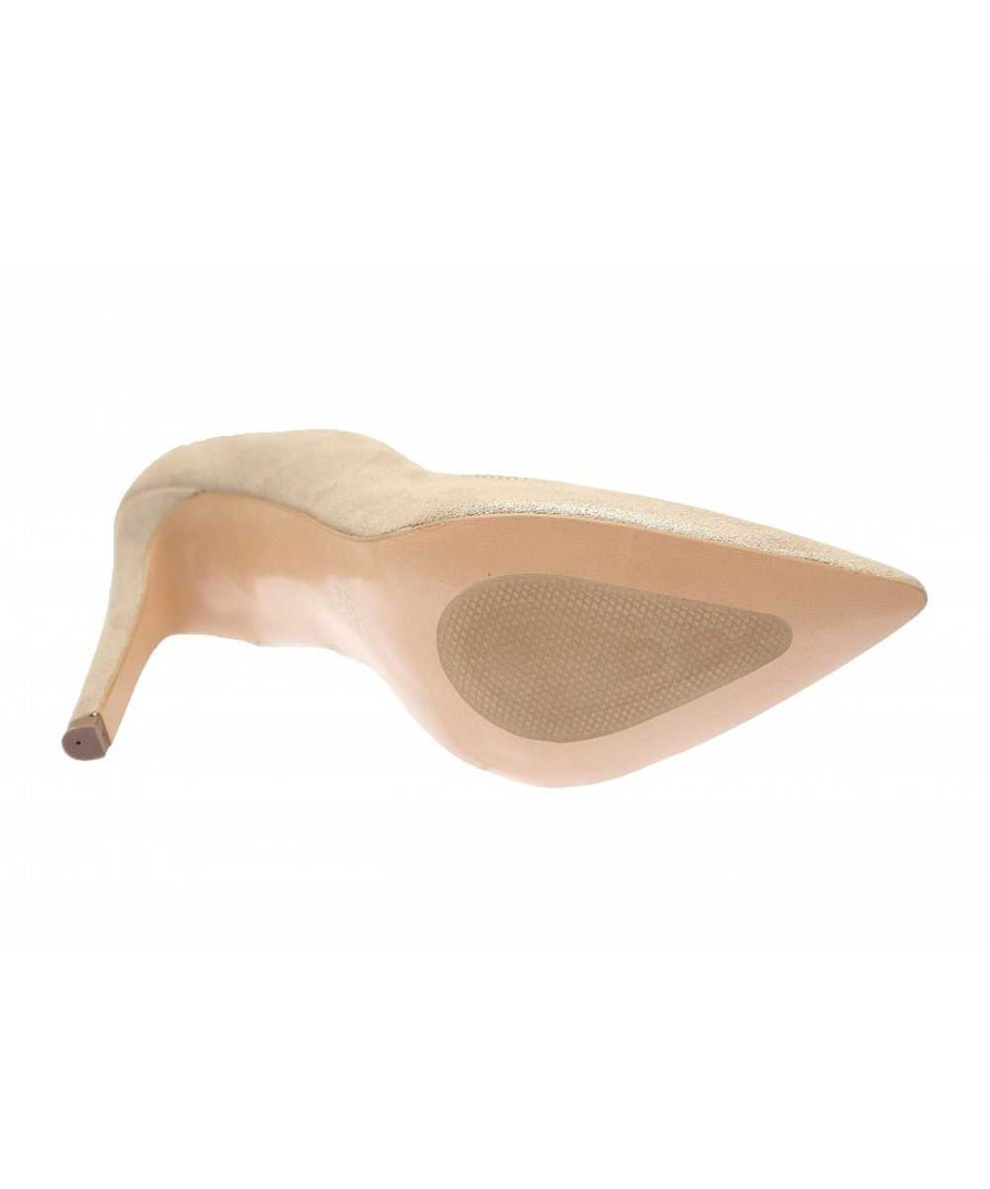 Osmose Eclat D'Elegance En Osmose Shoes Paris: Escarpin Daim Beige Paillete Online