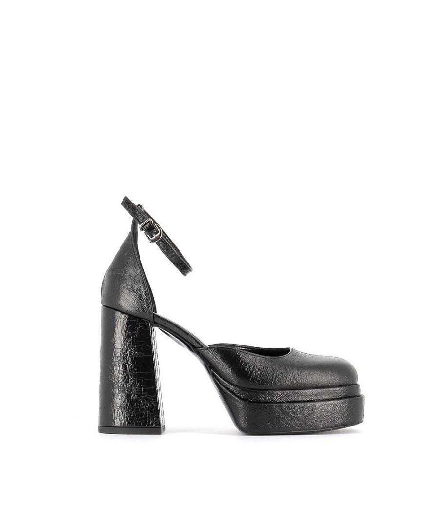 Osmose Escarpin Vera Plateforme En Cuir Vegan Noir Clearance