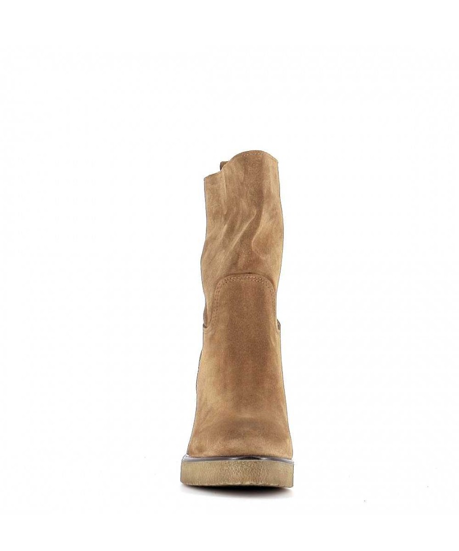 Osmose Boots Fella Daim Taupe Talon Compense Clearance