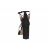 Osmose Sandale Effet Daim Noir Sur Un Talon Carre Vertigineux A Bout Ouvert. Wholesale