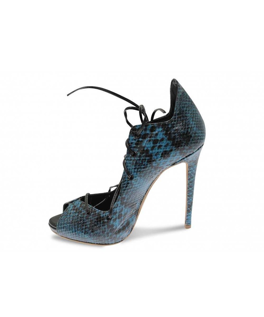 Osmose Coup De Coeur Reines Du Shopping Escarpin A Lacet Python Turquoise Best