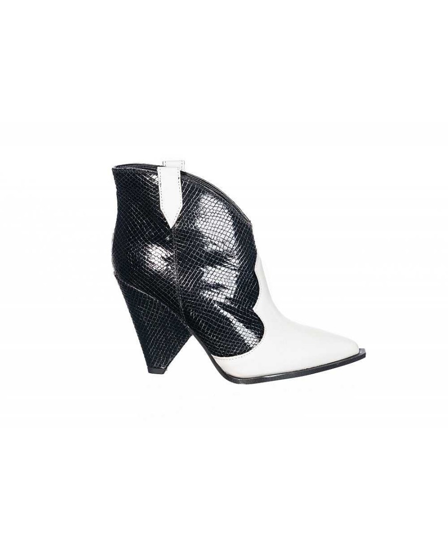 Osmose La Touche Western Chi Black & White En Boots Santiags Signee Osmose New