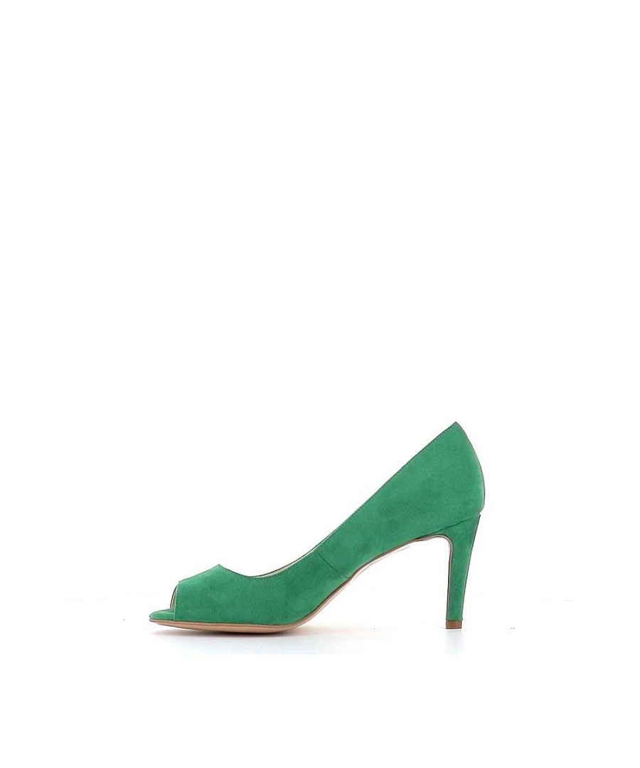 Osmose Escarpin Rime Daim Vert A Talon Fin Best