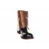 Osmose Boots En Cuir Bi Couleur Noir Et Camel, Osmose Shoes Paris. Wholesale