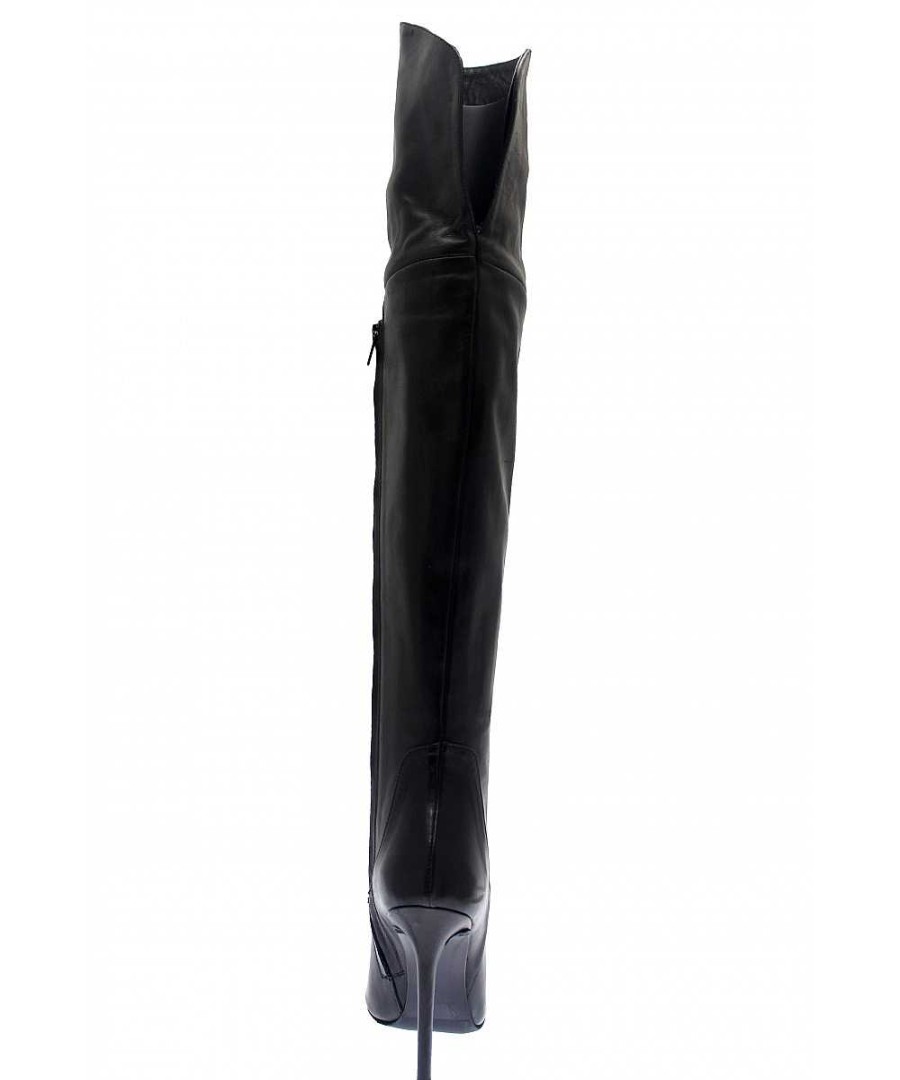 Osmose La Cuissarde Cuir Noir & Talon Fin Must Have En Osmose Couture Paris Clearance