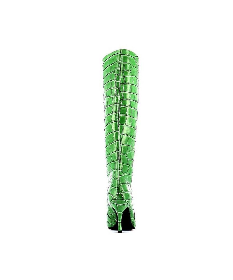 Osmose Botte Sunny Cuir Vert Effet Croco Clearance