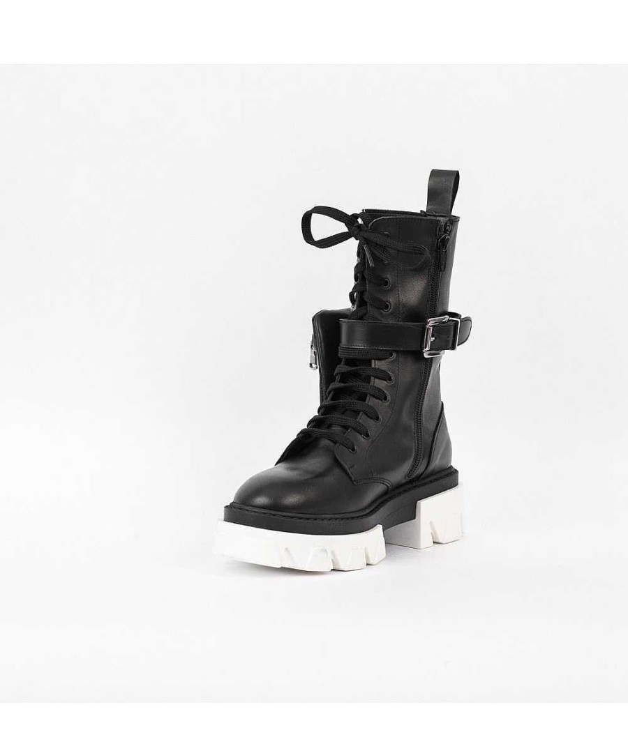 Osmose Lara Bottine A Lacet Ranger Noir Et Blanc, Osmose Shoes Paris. Wholesale