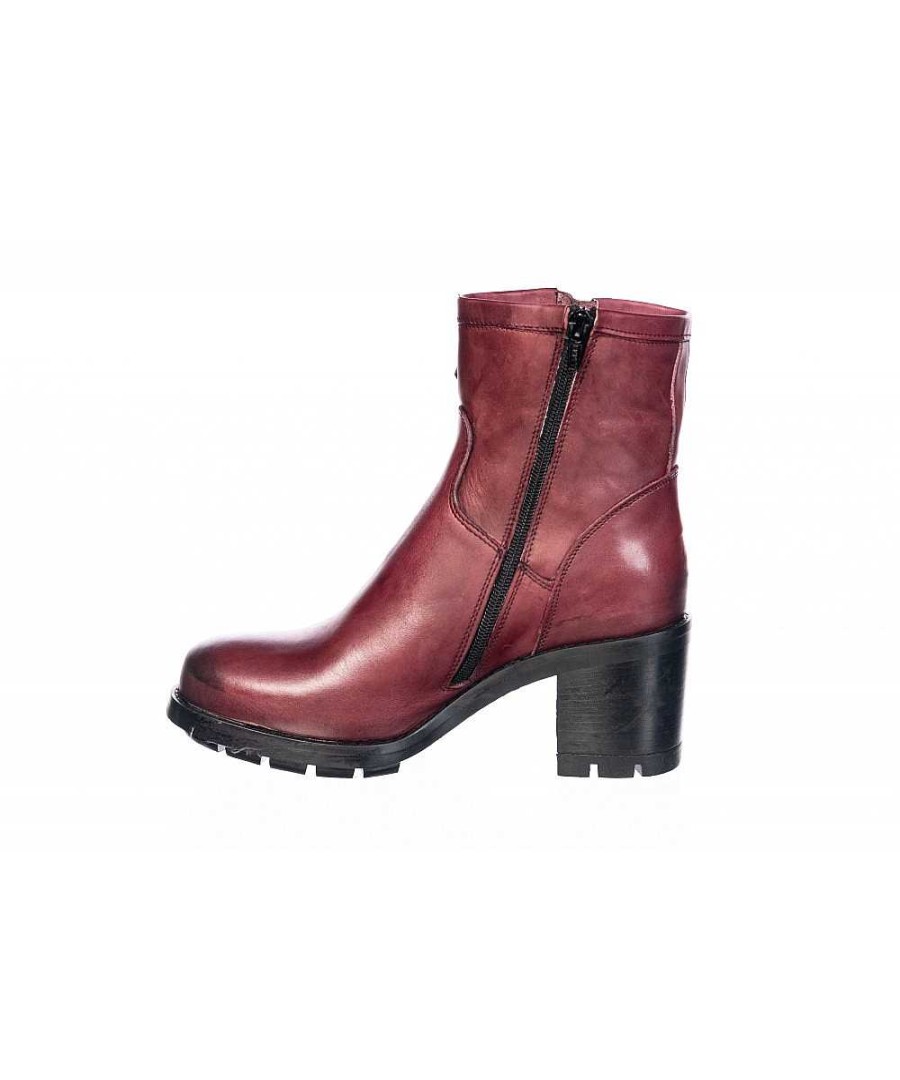 Osmose Bikers Bottine Cuir Bordeaux A Talon Motarde Bottine Bikers En Cuir Online