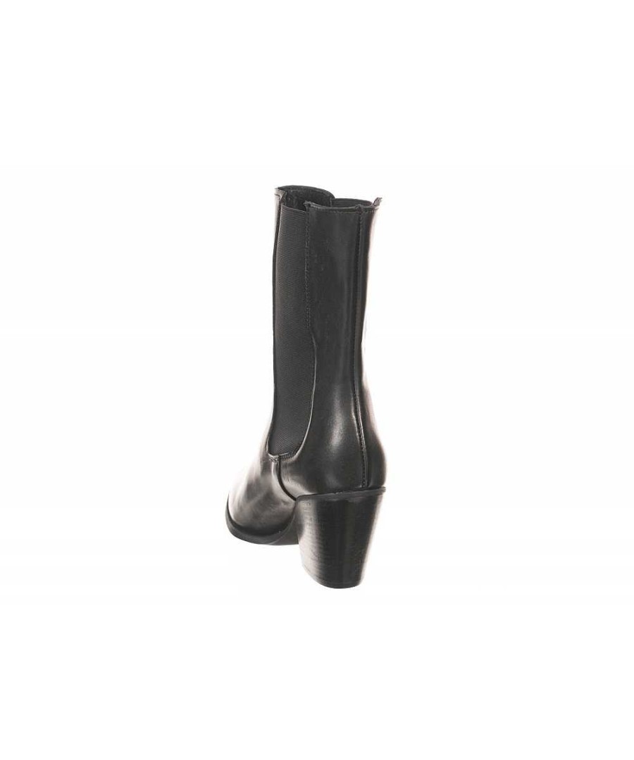 Osmose Bottine Tiag Cuir Lisse Noir A Elastique Et Bout Pointu, Osmose Shoes. Online