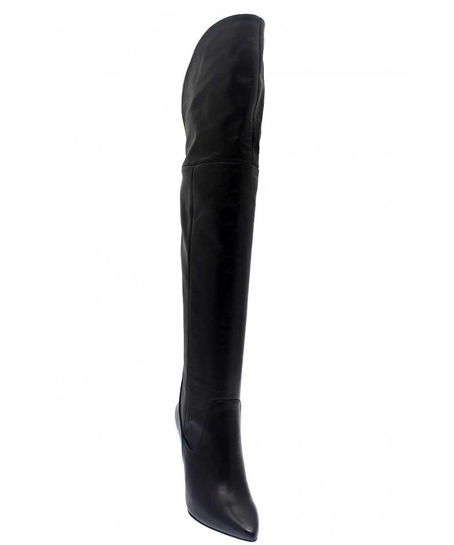 Osmose La Cuissarde Cuir Noir & Talon Fin Must Have En Osmose Couture Paris Clearance