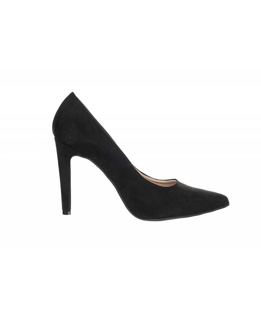 Osmose Escarpin Classique Effet Daim Noir A Talon, Sur Un Talon De 9 Cm. Wholesale