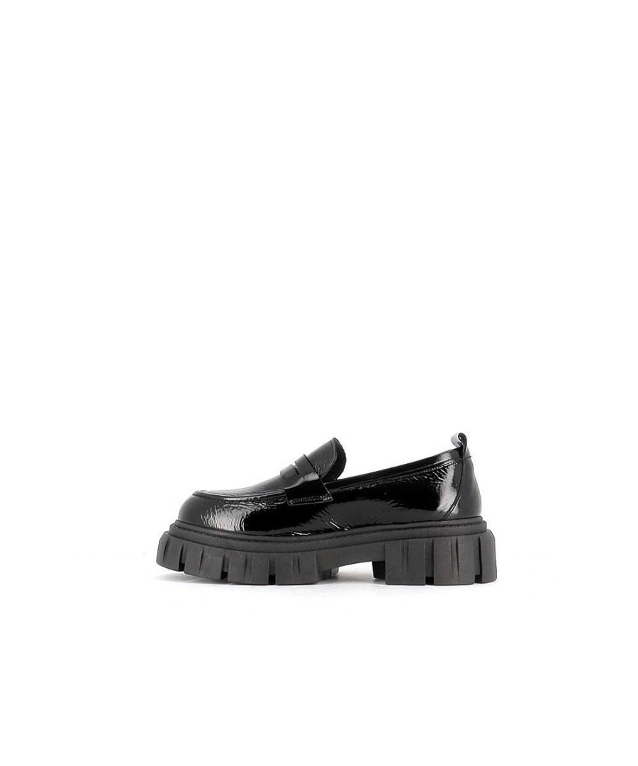 Osmose Mocassin Manes Cuir Vernis Noir Clearance