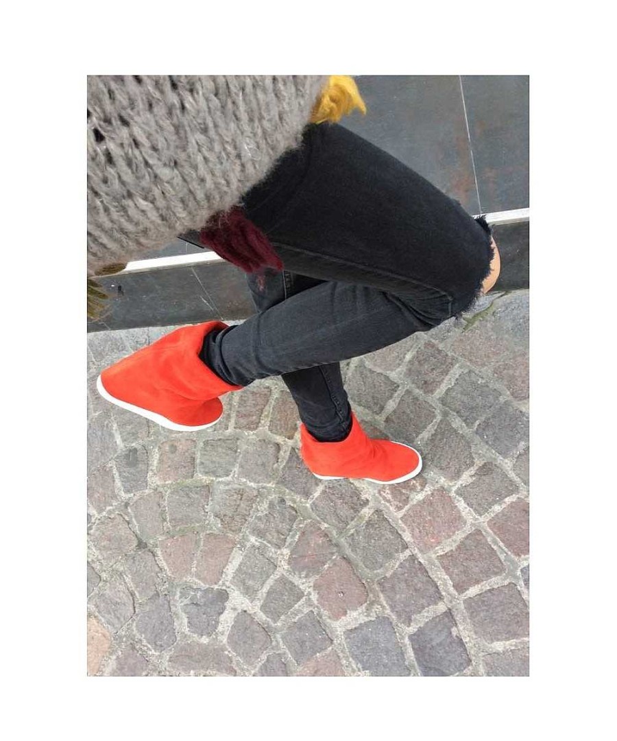 Osmose Nouvelle Ligne De Compensee Daim Rouge Sport Chic Osmose Shoes Paris Online