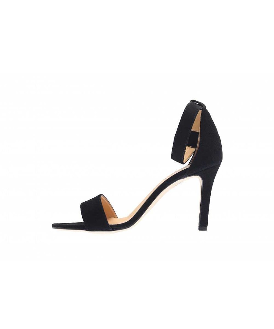 Osmose Habillez Noir En Osmose Shoes: Sandale Daim Noir Bride A Petit Talon Best