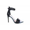 Osmose Sandale Lydie : Cuir Noir & Bleu A Talon Fin Clearance