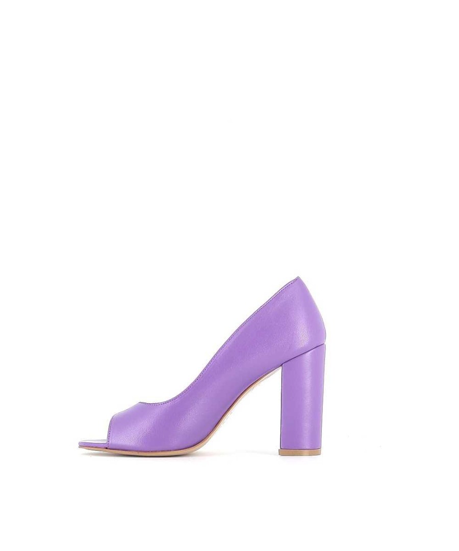 Osmose Escarpin Lydia Cuir Violet Bout Ouvert Best