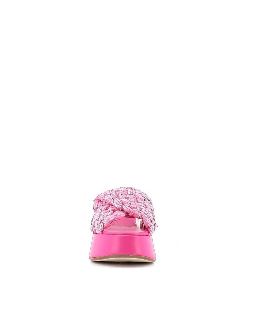 Osmose Mule Mica Compensee Cuir Fuschia Best