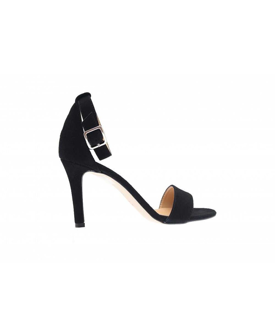 Osmose Habillez Noir En Osmose Shoes: Sandale Daim Noir Bride A Petit Talon Best