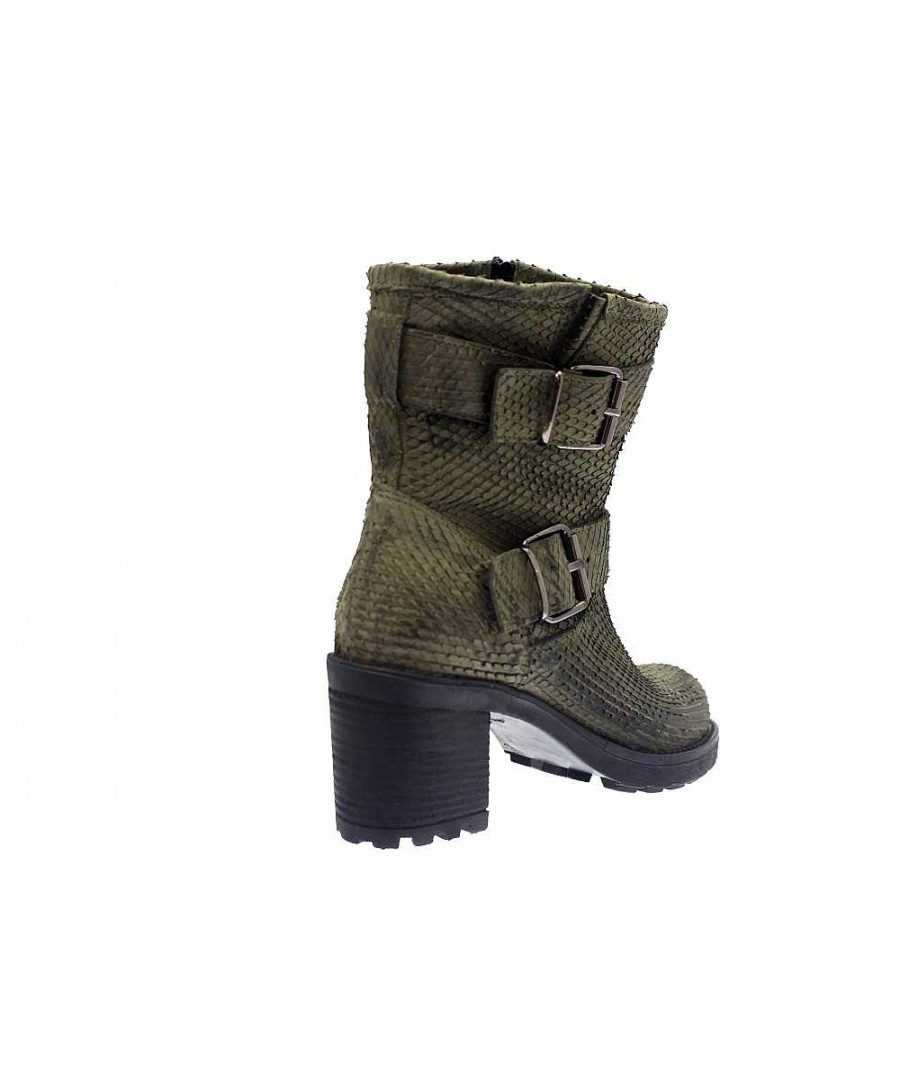 Osmose Soyez Modern & Rockchic En Osmose Shoes Paris Bikers Python Militaire Clearance