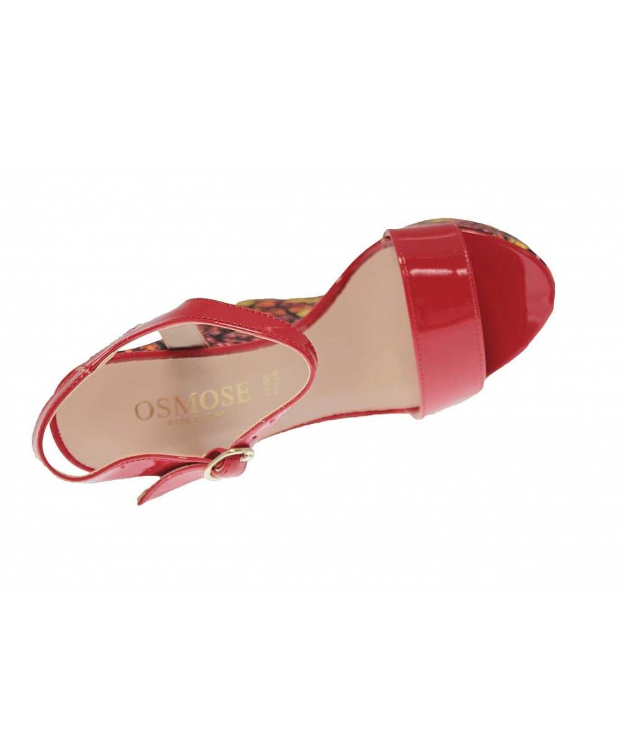 Osmose Passionnez Votre Ete En Osmose Shoes : Sandale Femme Compensee Rouge Hot