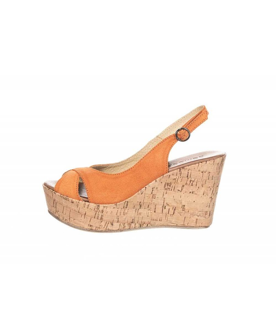 Osmose Sandale Compensee Femme 2020 Cuir Daim Orange, Osmose Shoes Paris. Best