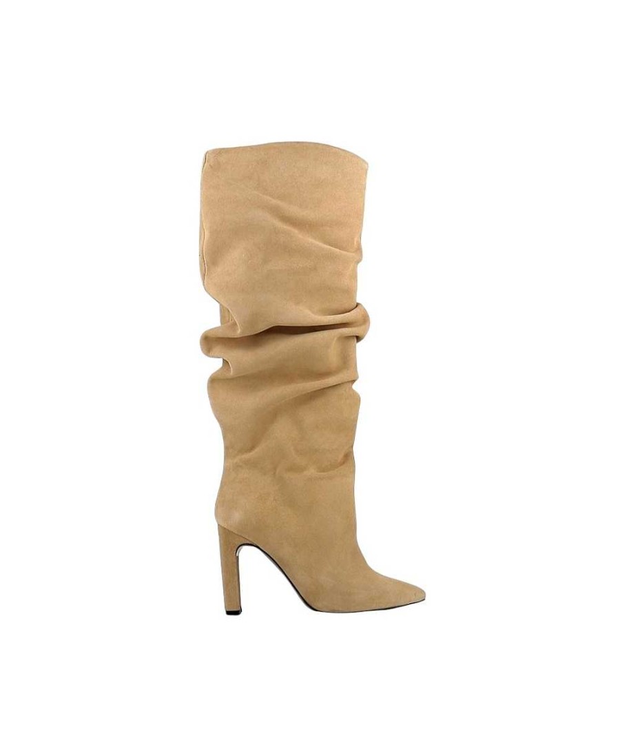 Osmose Botte Leila Daim Beige Plissee A Talon Wholesale