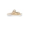 Osmose Sandales Mala En Cuir Beige Double Bride Matelasse En Losange Hot