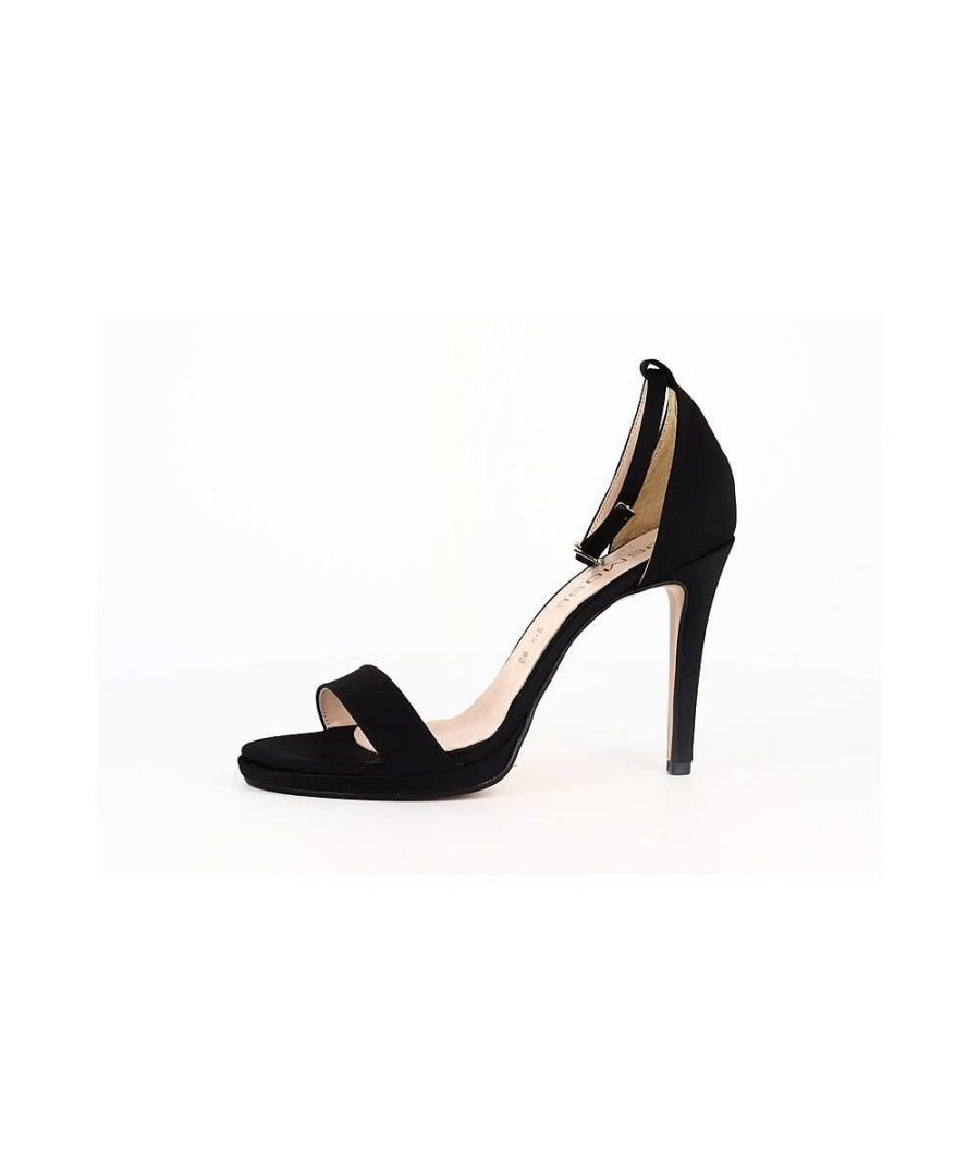 Osmose Sandales A Talon Satin Noir Clearance