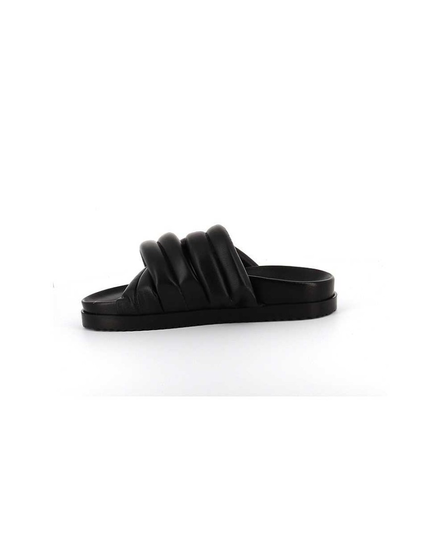 Osmose Bibi Sandale Plate Cuir Noir Hot