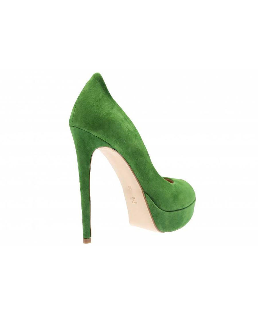 Osmose Elegance & Couleur En Osmose Shoes: Escarpin Daim Vert Ajoure A Vague New