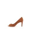 Osmose Escarpin Rime Effet Daim Camel A Talon Fin Hot