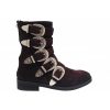 Osmose Bikers Chic A La Frenchy Osmose Shoes: Boots Bout Rond Daim Bordo New