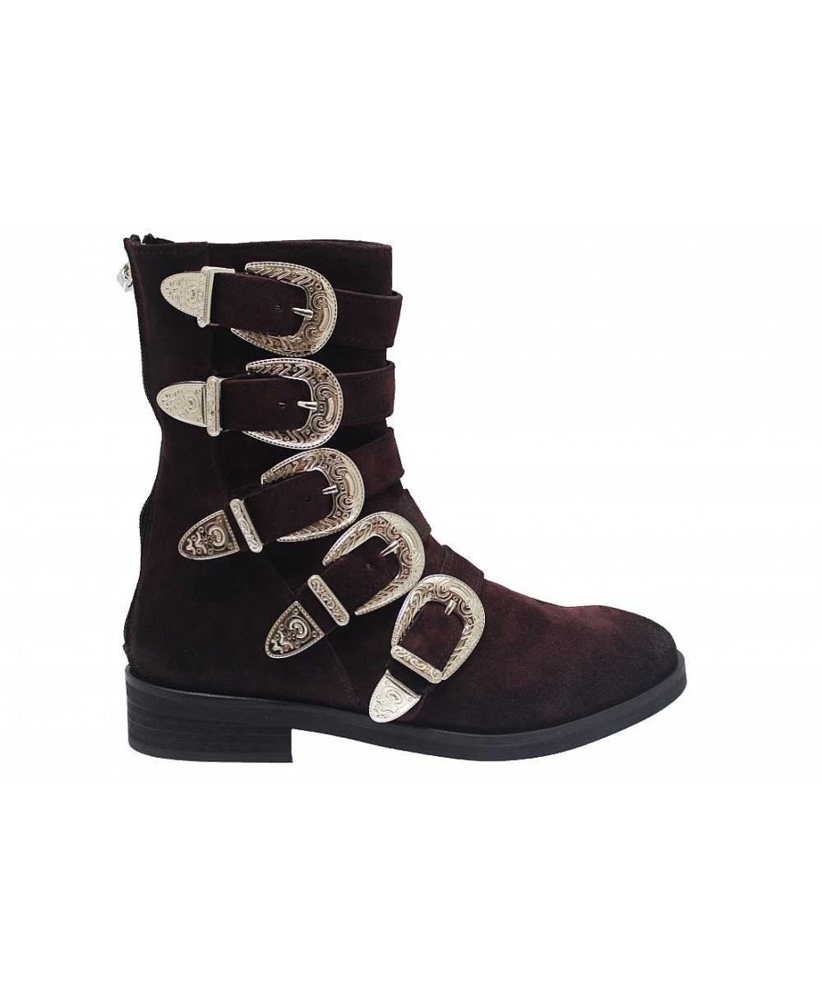 Osmose Bikers Chic A La Frenchy Osmose Shoes: Boots Bout Rond Daim Bordo New